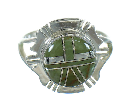 Southwestern Sterling Silver And Turquoise Ring Size 6-1/2 WX80170